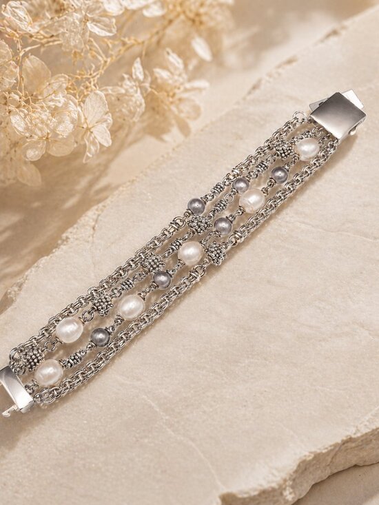 Michael Dawkins Jewelry - Michael Dawkins Starry Night Silver & Pearl Bracelet